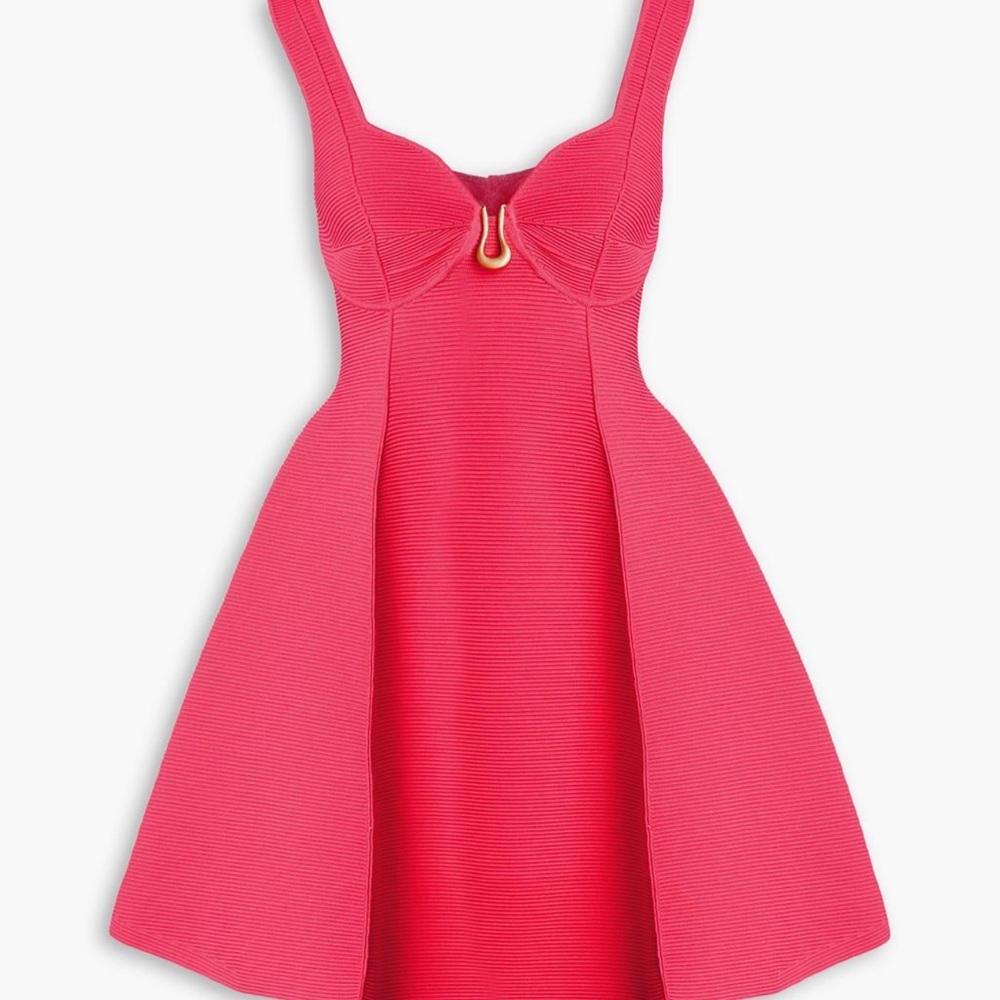 NWT Aje Coral Cast embellished ribbed-knit mini dress US Small